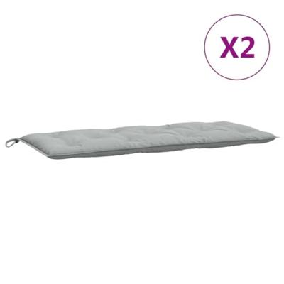 VidaXL Tuinbankkussens 2 st 120x50x7 cm stof gemêleerd lichtgrijs