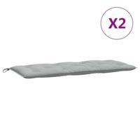 VidaXL Tuinbankkussens 2 st 120x50x7 cm stof gemêleerd lichtgrijs - thumbnail