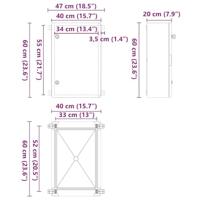 VidaXL Bedieningskast grijs 47 x 20 x 60 cm abs kunststof - thumbnail