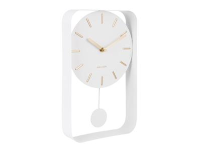 Karlsson wandklok Pendulum Charm met slinger 32,5 cm staal wit Karlsson wandklok Pendulum Charm met slinger 32,5 cm staal wit