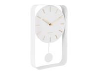 Karlsson wandklok Pendulum Charm met slinger 32,5 cm staal wit - thumbnail