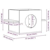 Kattenhuis 51x35x30 cm massief grenenhout wasbruin - thumbnail