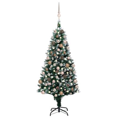 VidaXL Kunstkerstboom met led en kerstballen en dennenappels 180 cm
