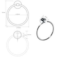 Handdoekhouder Sapho X-Round Rond 16x19 cm Chroom - thumbnail