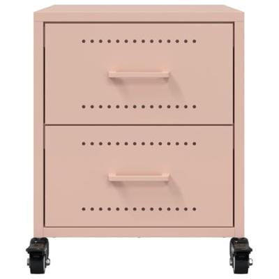 Nachtkastje 36x39x43,5 cm staal roze