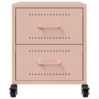 Nachtkastje 36x39x43,5 cm staal roze - thumbnail