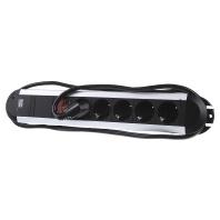 BACHMANN PRIMO stekkerdoos 6x geaard contact, aluminium, 1,75 m - thumbnail
