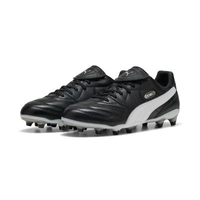 PUMA King Liga Gras / Kunstgras Voetbalschoenen (MG) Zwart Zilver Wit