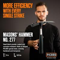 Picard Metselaarshamer | 600 g geruwd | berlijnse vorm | stalen buis | 1 stuk - 0027700 - 0027700 - thumbnail