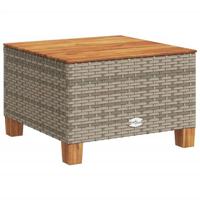 Tuintafel 55x55x36 cm poly rattan en acaciahout grijs - thumbnail