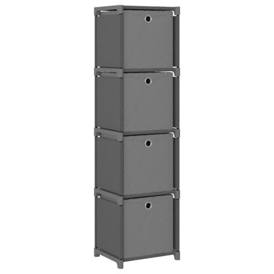 VidaXL Kast met 4 vakken met boxen 69x30x72,5 cm stof grijs VidaXL Kast met 4 vakken met boxen 69x30x72,5 cm stof grijs