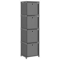VidaXL Kast met 4 vakken met boxen 69x30x72,5 cm stof grijs - thumbnail