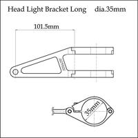 DAYTONA Koplamphouder bracket alu long 35mm sw - thumbnail