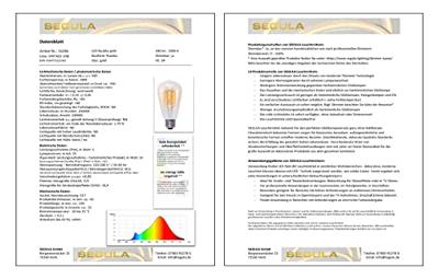 LED lamp Edison dim to warm 470 Lumen 6W E27 filament Segula 55296 LED lamp Edison dim to warm 470 Lumen 6W E27 filament Segula 55296