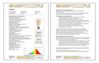LED lamp Edison dim to warm 470 Lumen 6W E27 filament Segula 55296 - thumbnail