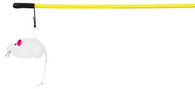 TRIXIE SPEELHENGEL MUIS KUNSTSTOF / PLUCHE MET CATNIP 100 CM 4 ST