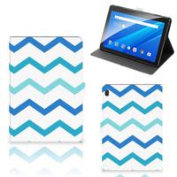 Lenovo Tab E10 Tablet Hoes Zigzag Blauw - thumbnail