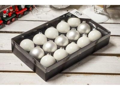 Kerstbal 45mm 15 stuks wit