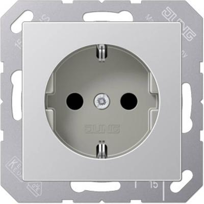 Jung A1520KIAL Wandcontactdoos Inzetstuk 1-voudig Aluminium 1 stuk(s)