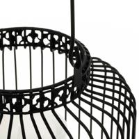 LED Lantaarn basket met LED kaars voor binnen en buiten - Draadloos op batterijen - Zwart - thumbnail