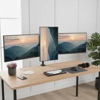 Steun voor 3 Maclean monitoren, gasveer, 17"-27", 2-8kg, zwart, MC-137 - thumbnail