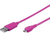 Goobay USB 2.0 Aansluitkabel [1x USB-A 2.0 stekker - 1x Micro-USB 2.0 B stekker] 0.95 m Roze - thumbnail