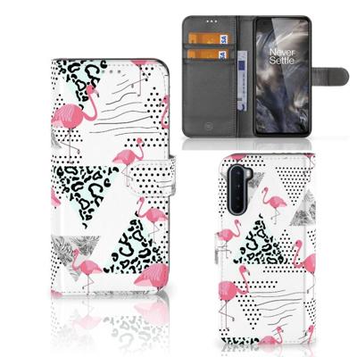 OnePlus Nord | Telefoonhoesje | Met pasjeshouder | Flamingo Triangle