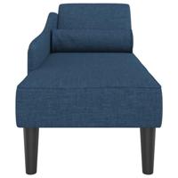Chaise longue met kussens stof blauw - thumbnail