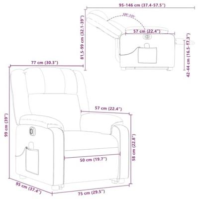 Sta-op-massagestoel elektrisch verstelbaar stof taupe
