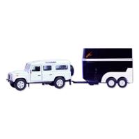 Kids Globe die-cast land rover met paardentrailer 1:32 - thumbnail