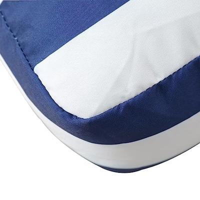 VidaXL Palletkussens 2 st stof gestreept wit en blauw - thumbnail