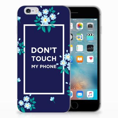 Apple iPhone 6 | 6s Silicone-hoesje Flowers Blue DTMP Apple iPhone 6 | 6s Silicone-hoesje Flowers Blue DTMP