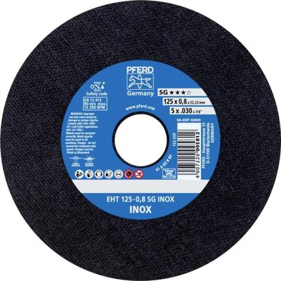 PFERD TOOLS EHT 125-0,8 SG INOX 61341096 Doorslijpschijf recht 125 mm 25 stuk(s) RVS