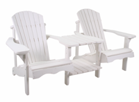 Dubbele loungestoel Jumbo Canadian wit - thumbnail