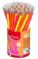 Grafietpotlood maped neon koker 72 stuks assorti - thumbnail