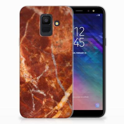 Samsung Galaxy A6 (2018) TPU Siliconen Hoesje Marmer Bruin