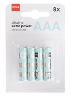 HEMA AAA alkaline extra power batterijen - 8 stuks - thumbnail