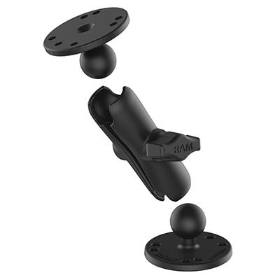 RAM Mount Dual Socket Arm W/2 2,5 inch ronde basis