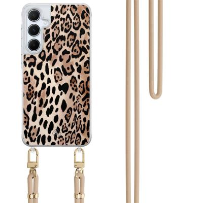 Samsung Galaxy A35 hoesje met beige koord - Golden wildcat
