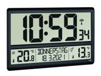 TFA Dostmann 60.4521.01 Wandklok Zendergestuurd 36 cm x 2.8 cm x 23.5 cm Zwart Groot display - thumbnail