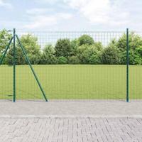 VidaXL Hek met paal groen 1,5 x 10 m staal - thumbnail