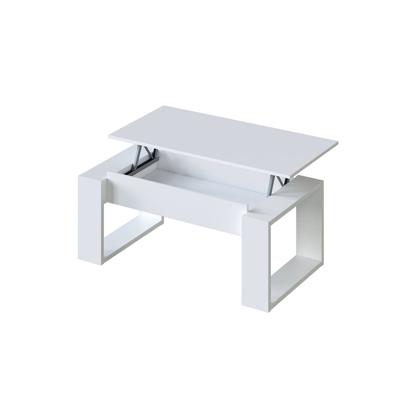 Opklapbare salontafel - Witte melamine - L 105 x D 55 x H 45 cm NOVA