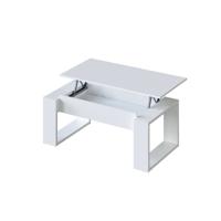 Opklapbare salontafel - Witte melamine - L 105 x D 55 x H 45 cm NOVA - thumbnail