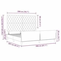 Bedframe fluweel donkergrijs 200x200 cm - thumbnail