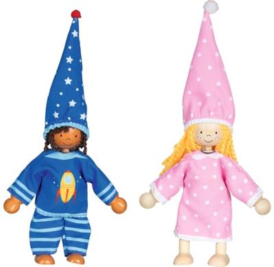 Goki flexibele poppen fynja & fabio, 6 outfits