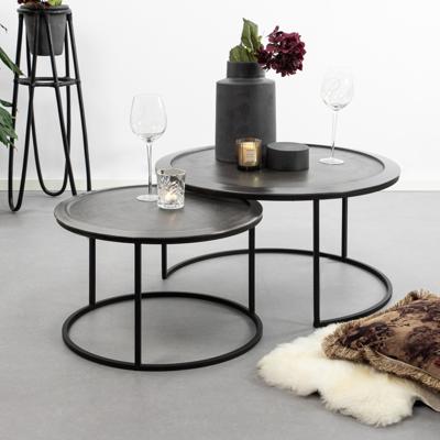 Light & Living Salontafel 'Talca' Set van 2 stuks, 60/78cm, kleur Antiek Lood Light & Living Salontafel 'Talca' Set van 2 stuks, 60/78cm, kleur Antiek Lood