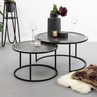 Light & Living Salontafel 'Talca' Set van 2 stuks, 60/78cm, kleur Antiek Lood - thumbnail