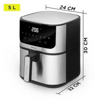 SOGO Human Technology FRE-SS-10880 Airfryer 5 l 1400 W RVS, Zwart - thumbnail