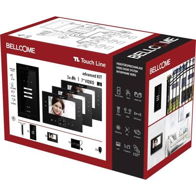 Bellcome Advanced 7 Video-Kit 3 Familie Complete set voor Video-deurintercom Kabelgebonden 20-delig Zwart Bellcome Advanced 7 Video-Kit 3 Familie Complete set voor Video-deurintercom Kabelgebonden 20-delig Zwart