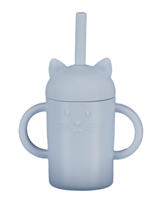 Drinkbeker met rietje - Blauw